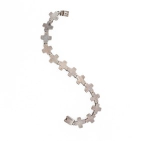 Vintage Mexico Sterling Cross Bracelet TC-127