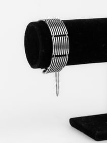 Polish Sterling Silver Square Link Bracelet