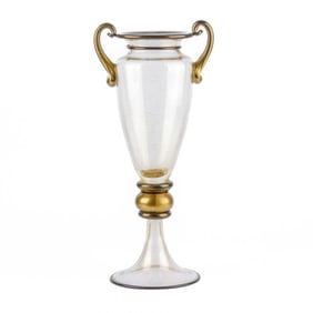 Gambaro & Poggi Murano Tall Glass Vase 20.5"