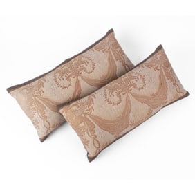 Pair Vintage Fortuny Damask Fabric Pillows