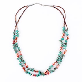 Southwest Turquoise Shell & Heishi Bead Necklace