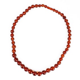 Vintage Baltic Amber Round Bead Necklace