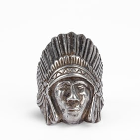 Vintage Sterling Indian Chief Ring