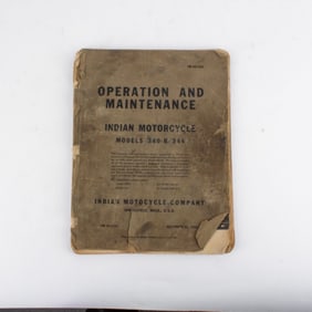 1943 Original Indian Motorcycle Maintenance Manual