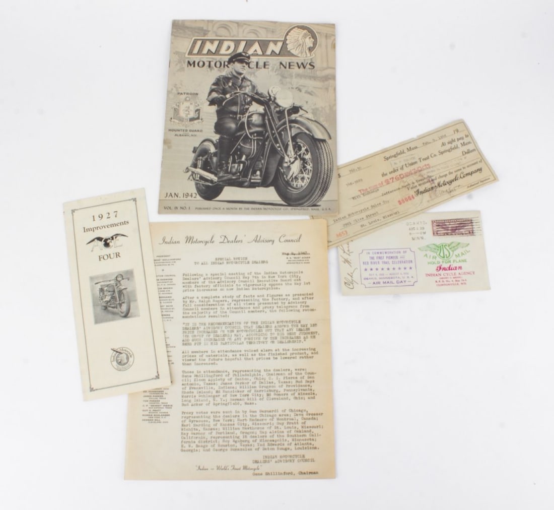 1942 Indian Motorcycle News Magazine & Ephemera (1 of 5)