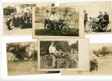 RPPC Postcards Excelsior & Indian Motorcycles