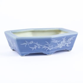 Chinese Porcelain Monochrome Blue Planter