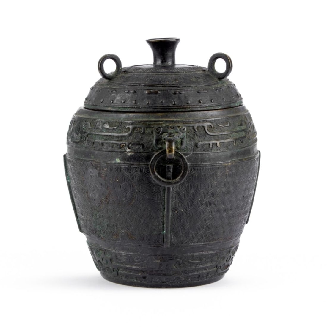 Antique Chinese Archaic Style Bronze Lidded Jar (1 of 5)