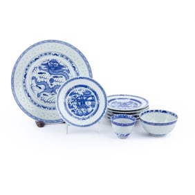 Group 9 Chinese Rice Grain Porcelain Dishes