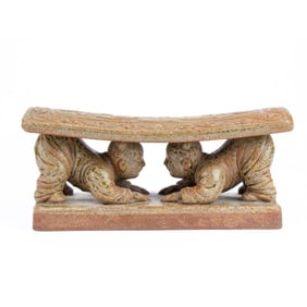 Chinese Cizhou Style Boys Stoneware Pillow
