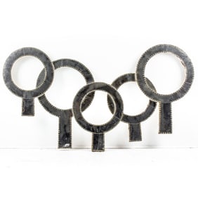 Don Freedman Chrome & Wood Wall Sculpture