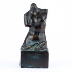 Bronze Female Nude Torso Small Sculpture