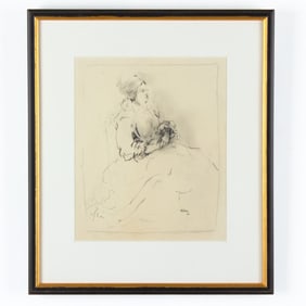 Camille Patha (WA) "Seated Woman" Drawing, 1965