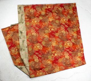 Large Japanese Silk Autumn Chrysanthemum Tapestry