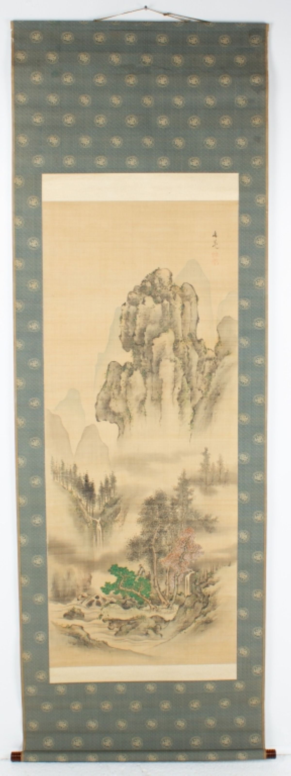 Antique Japanese Landscape Scroll Painting on Silk (1 of 5)
