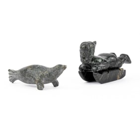 2 Inuit Soapstone Carvings