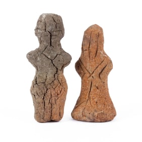 2 Vinca Culture Pottery Standing Goddess Fetish