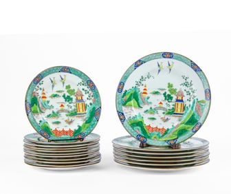 Crown Staffordshire Ye Olde Willow Chinese Plates