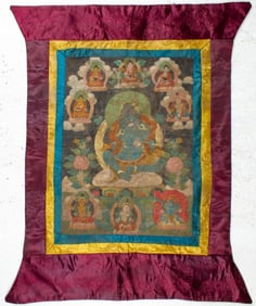 Tibetan Vintage Demon & God Thangka