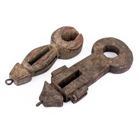 2 Antique Nepalese Ghurra Tools / Paddle Holders