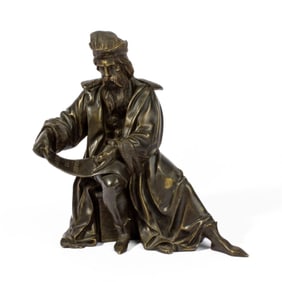 Antique French Bronze Sculpture Leonardo Da Vinci