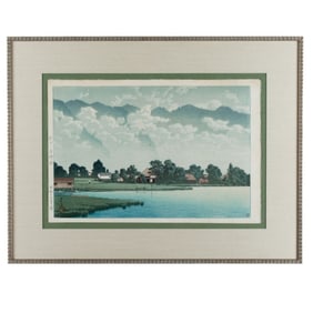Hasui Kawase "Lake Kizaki in Shinshu" Woodblock