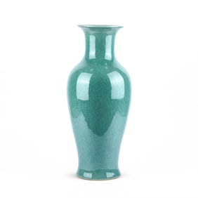 Large Chinese Porcelain Celadon Vase 24" Tall