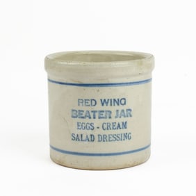 Antique Red Wing Stoneware Beater Jar