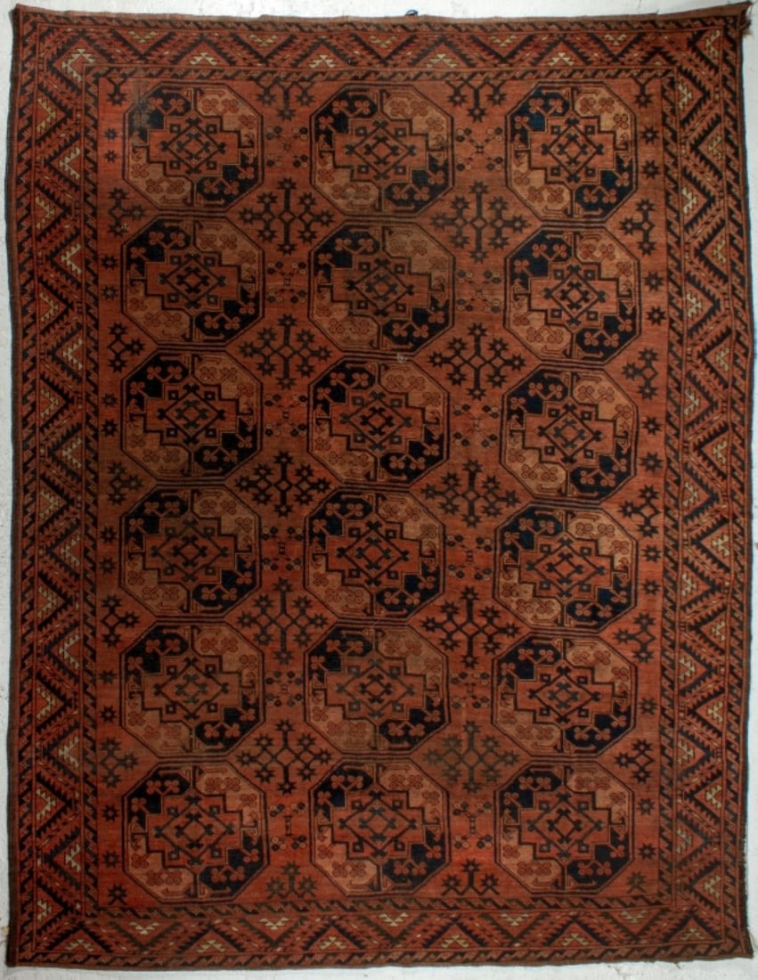 Antique Afghan Ersari Tribal Hand Knotted Rug (1 of 6)