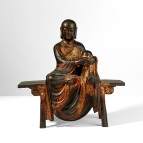 Chinese Cast Bronze Immortal on Table