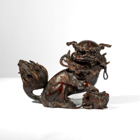 Chinese Cast Bronze Foo Lion