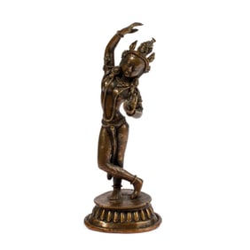 Nepalese Cast Bronze Celestial Dancer