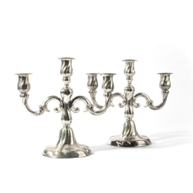 Pair Vintage German 835 Silver Candle Holders