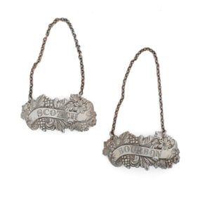 Sheffield Plate Decanter Labels / Blagden Hodgson