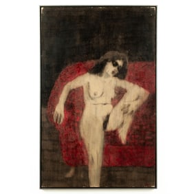James Gill "Nude on Couch" Painting 1964