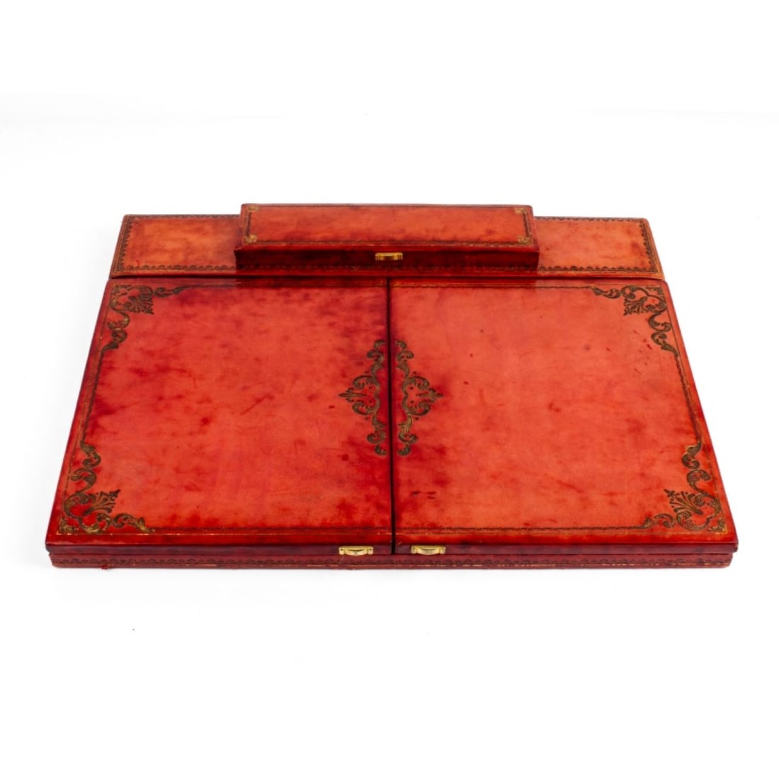 Antique Florentine Italian Leather Desk Blotter (1 of 4)