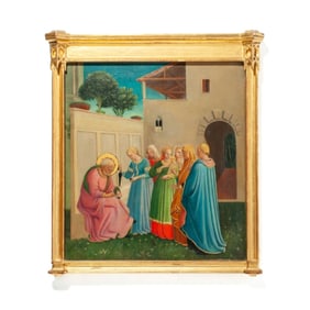 Antique Fra Angelico Replica Oil Painting on Panel