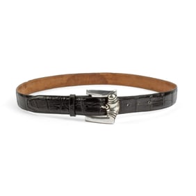 Kieselstein-Cord Mens Sterling / Alligator Belt Size 36