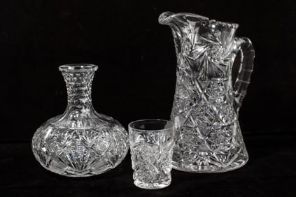 American Brilliant Cut Glass Pitcher / Hawkes