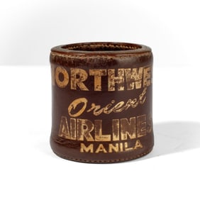 Northwest Orient Airlines Leather Dice Cup