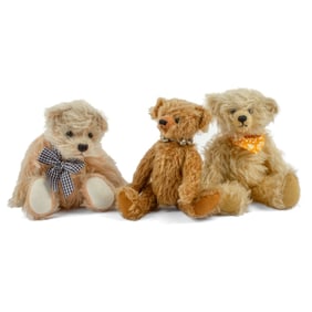 Group of 3 Vintage Handmade Mohair Teddy Bears