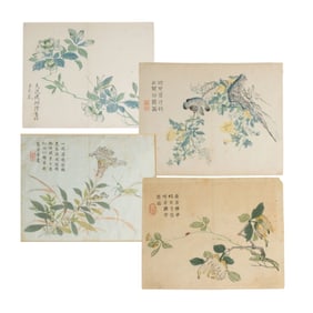 4 Chinese Mustard Seed Garden Manual Woodblock Prints