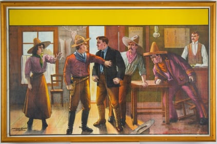 Antique American Western Play Advertisement Poster
