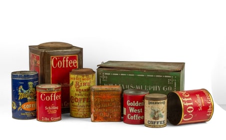 Collection Antique Advertising Coffee Tins