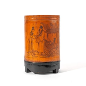 Chinese Carved Bamboo Brush Pot