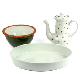 Apilco Pillivuyt France Coffee Pot & Dishes
