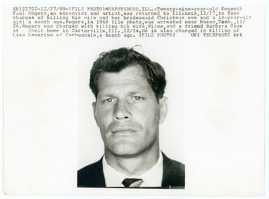 1969 Press Release Photo Mugshot / Murder