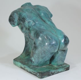 Signed Male Nude Bronze Sculpture