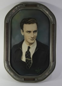 Photograph of Man in Bubble Glass Deco Frame