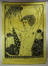 Toad Hall Screen Print Head Shop Banner / Male Nude 1975